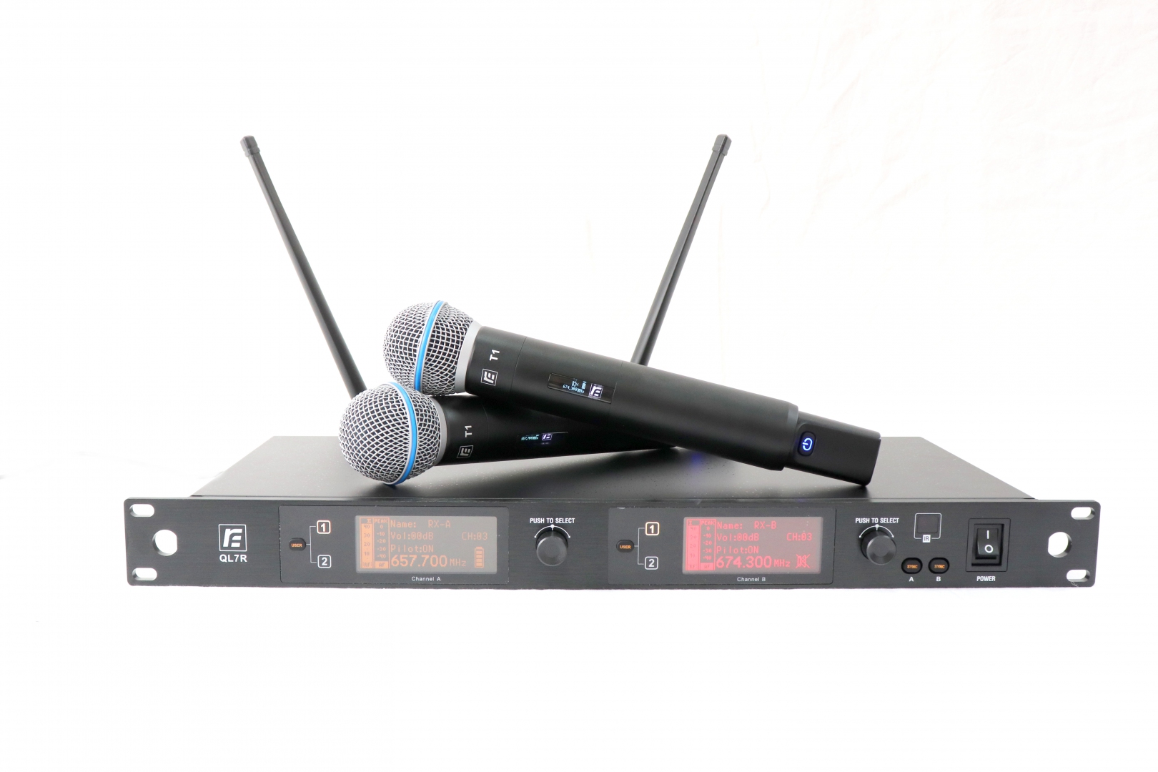 RFIntell QL7R/T1-A 651,800-683,400 МГц 2-канальная радиосистема с 2-мя ручными микрофонами в Нягани